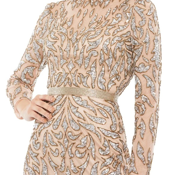 (220) ❤️ BNWT Mac Duggal EMBELLISHED ILLUSION SHEATH DRESS #5521 - Picture 3 of 11